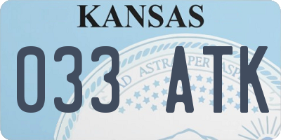 KS license plate 033ATK