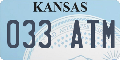 KS license plate 033ATM