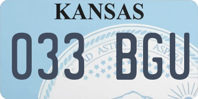 KS license plate 033BGU