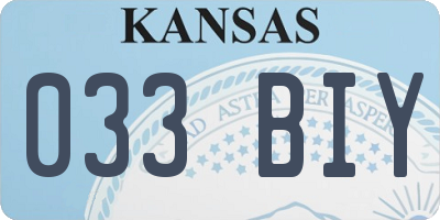 KS license plate 033BIY