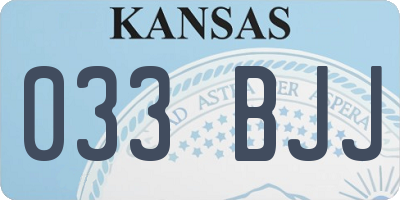 KS license plate 033BJJ
