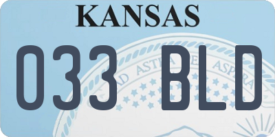 KS license plate 033BLD