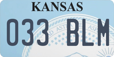 KS license plate 033BLM