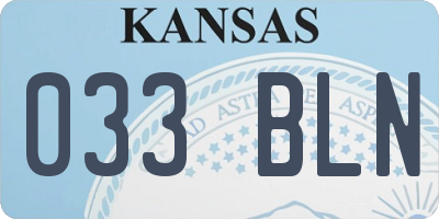 KS license plate 033BLN