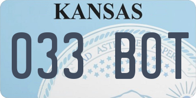 KS license plate 033BOT