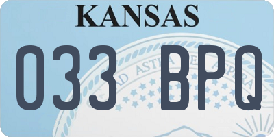 KS license plate 033BPQ