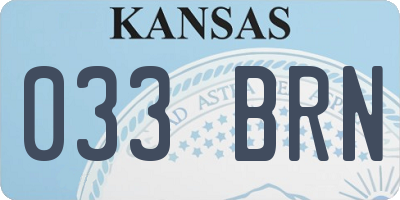 KS license plate 033BRN