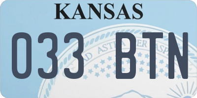 KS license plate 033BTN