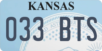 KS license plate 033BTS