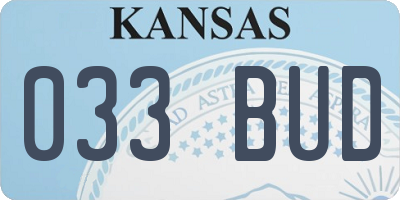 KS license plate 033BUD