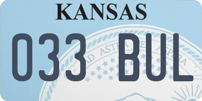 KS license plate 033BUL