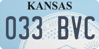 KS license plate 033BVC