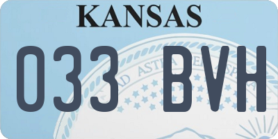 KS license plate 033BVH
