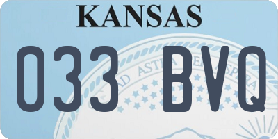 KS license plate 033BVQ