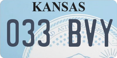 KS license plate 033BVY