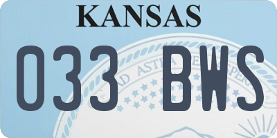 KS license plate 033BWS