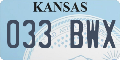KS license plate 033BWX