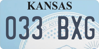 KS license plate 033BXG
