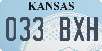 KS license plate 033BXH