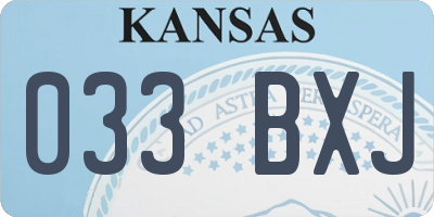 KS license plate 033BXJ