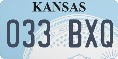 KS license plate 033BXQ