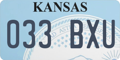 KS license plate 033BXU