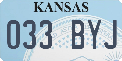 KS license plate 033BYJ