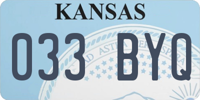 KS license plate 033BYQ