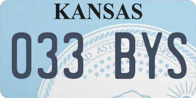 KS license plate 033BYS