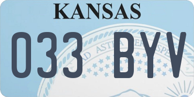 KS license plate 033BYV