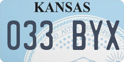 KS license plate 033BYX