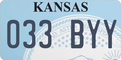 KS license plate 033BYY