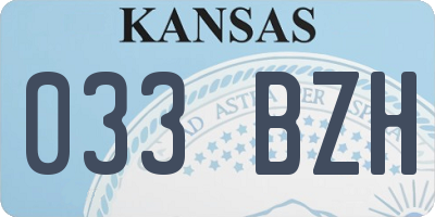 KS license plate 033BZH