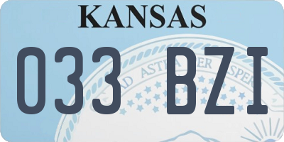 KS license plate 033BZI