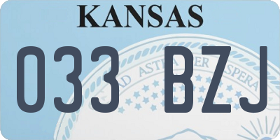 KS license plate 033BZJ
