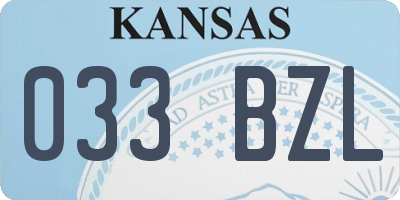 KS license plate 033BZL
