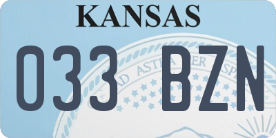 KS license plate 033BZN