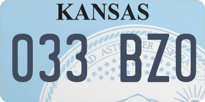 KS license plate 033BZO