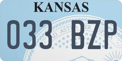 KS license plate 033BZP