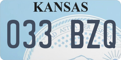 KS license plate 033BZQ