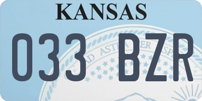 KS license plate 033BZR