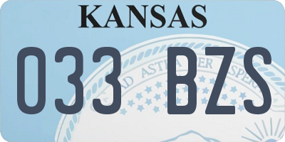 KS license plate 033BZS
