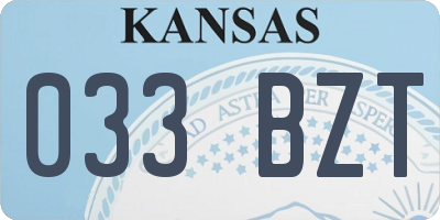 KS license plate 033BZT