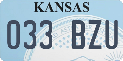KS license plate 033BZU