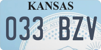 KS license plate 033BZV
