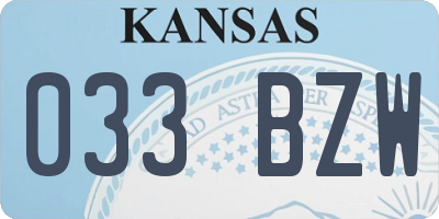 KS license plate 033BZW