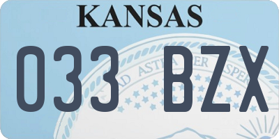 KS license plate 033BZX