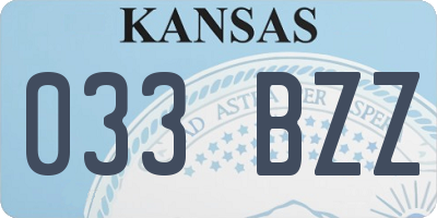 KS license plate 033BZZ