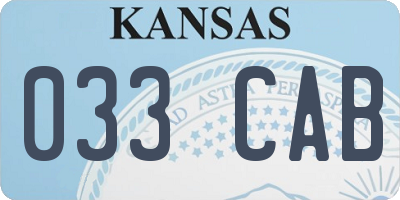 KS license plate 033CAB