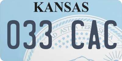 KS license plate 033CAC